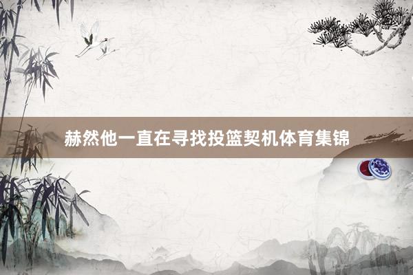 赫然他一直在寻找投篮契机体育集锦
