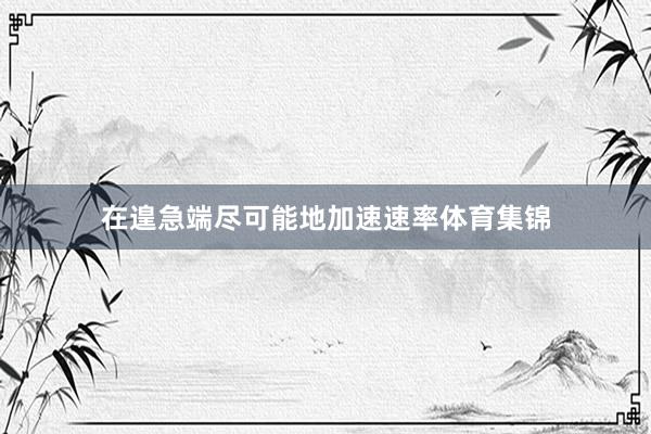 在遑急端尽可能地加速速率体育集锦