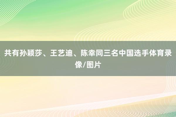 共有孙颖莎、王艺迪、陈幸同三名中国选手体育录像/图片