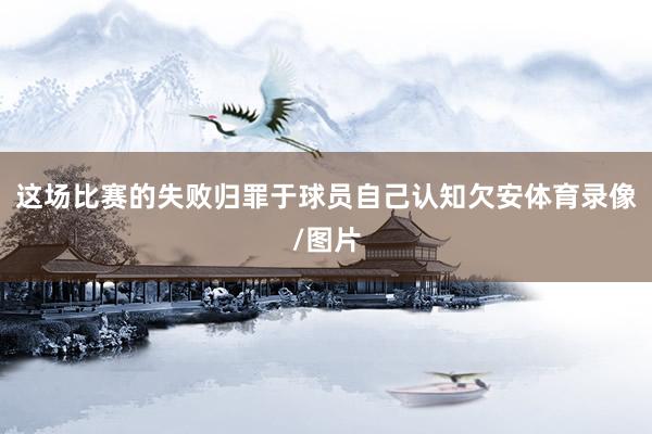 这场比赛的失败归罪于球员自己认知欠安体育录像/图片
