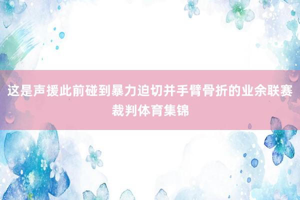 这是声援此前碰到暴力迫切并手臂骨折的业余联赛裁判体育集锦