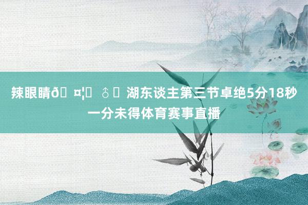 辣眼睛🤦‍♂️湖东谈主第三节卓绝5分18秒一分未得体育赛事直播
