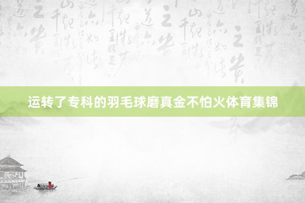 运转了专科的羽毛球磨真金不怕火体育集锦