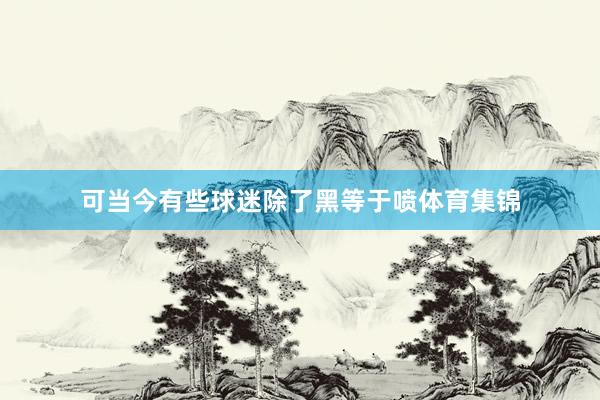 可当今有些球迷除了黑等于喷体育集锦