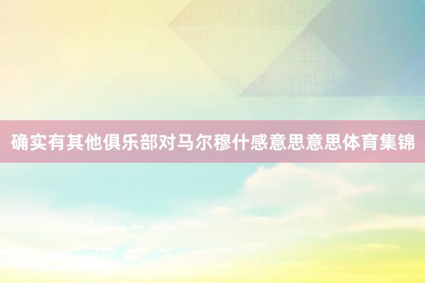 确实有其他俱乐部对马尔穆什感意思意思体育集锦
