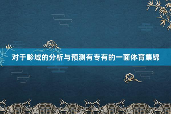 对于畛域的分析与预测有专有的一面体育集锦