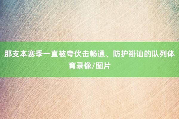 那支本赛季一直被夸伏击畅通、防护褂讪的队列体育录像/图片