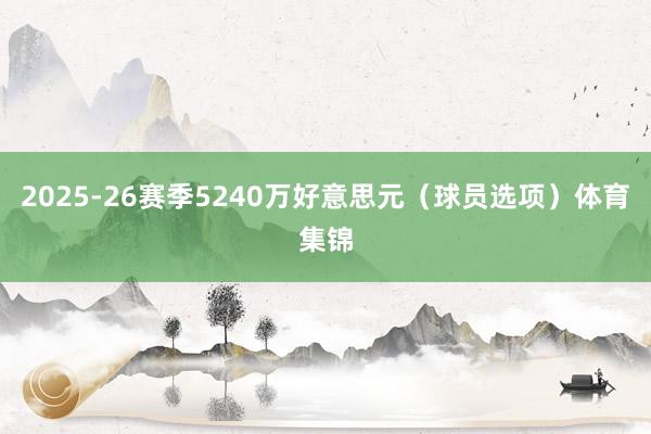 2025-26赛季5240万好意思元（球员选项）体育集锦