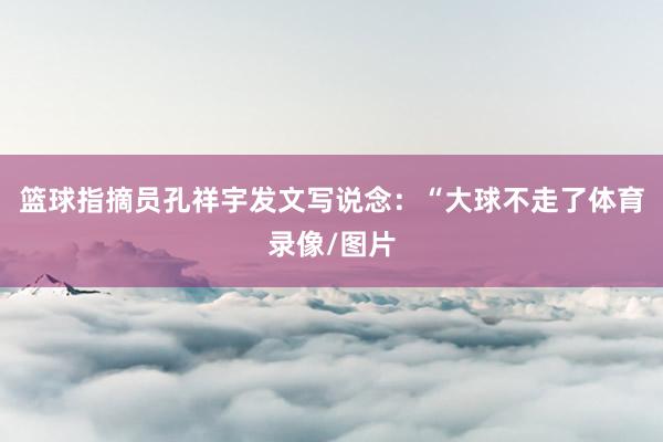 篮球指摘员孔祥宇发文写说念：“大球不走了体育录像/图片