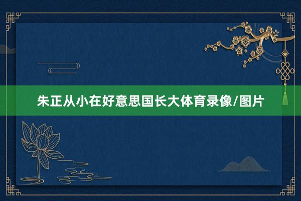 朱正从小在好意思国长大体育录像/图片