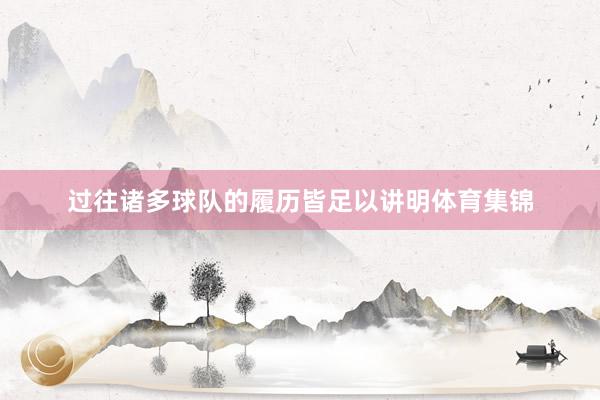 过往诸多球队的履历皆足以讲明体育集锦