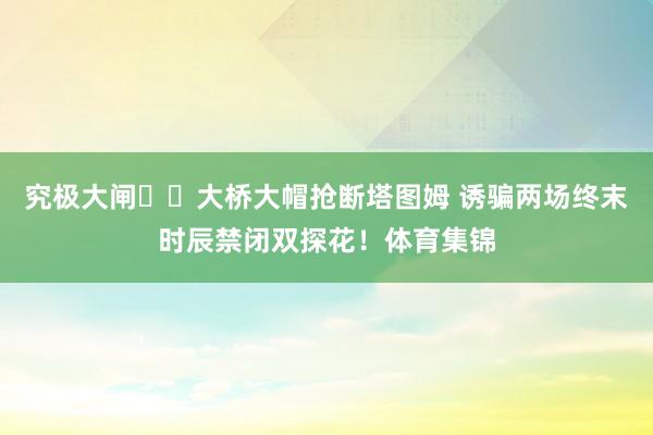 究极大闸⛓️大桥大帽抢断塔图姆 诱骗两场终末时辰禁闭双探花！体育集锦