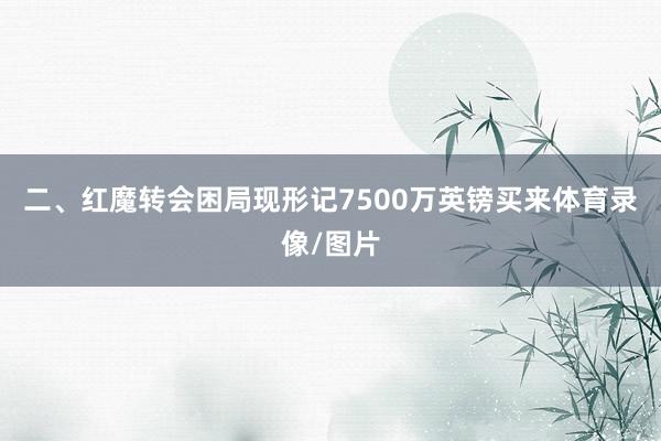 二、红魔转会困局现形记7500万英镑买来体育录像/图片