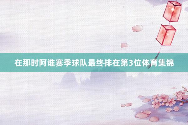 在那时阿谁赛季球队最终排在第3位体育集锦