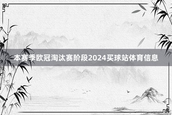 本赛季欧冠淘汰赛阶段2024买球站体育信息