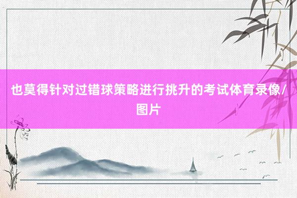也莫得针对过错球策略进行挑升的考试体育录像/图片