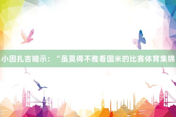 小因扎吉暗示：“虽莫得不雅看国米的比赛体育集锦