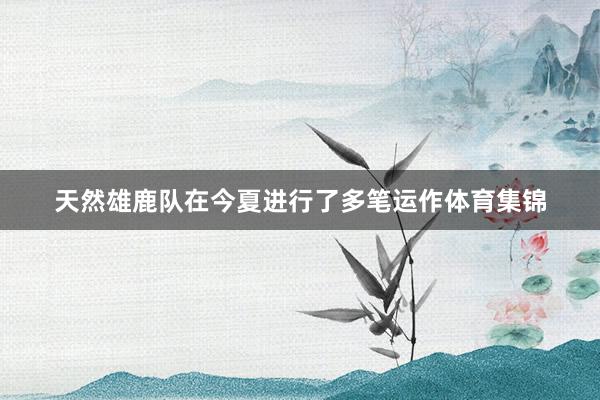 天然雄鹿队在今夏进行了多笔运作体育集锦