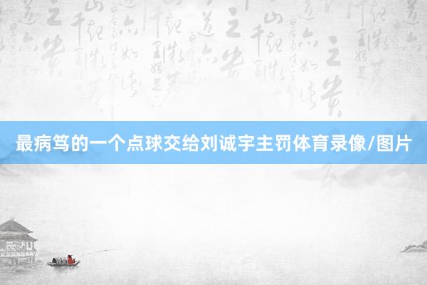 最病笃的一个点球交给刘诚宇主罚体育录像/图片