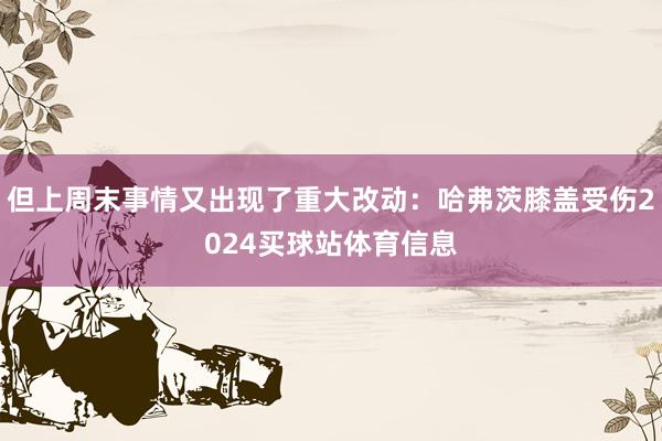 但上周末事情又出现了重大改动：哈弗茨膝盖受伤2024买球站体育信息