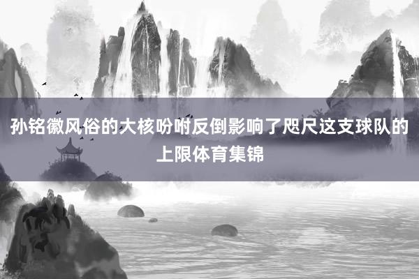 孙铭徽风俗的大核吩咐反倒影响了咫尺这支球队的上限体育集锦