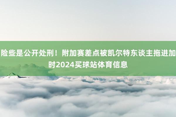 险些是公开处刑!附加赛差点被凯尔特东谈主拖进加时2024买球站体育信息